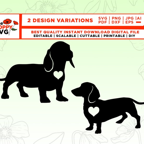 Dog Svg, Daschund SVG, Pet svg, Heart Svg, Weiner Dog Heart svg, File, Animal Svg, Cut Files Cricut, Silhouette, SVG,PNG,eps,Pet lover svg