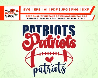 Patriots svg, Patriots Mascot svg, Patriots Football School Team svg,Stacked Patriots svg,Football Mama svg School Team,School Spirit,Cricut