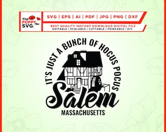 Salem Massachusetts svg, Salem Sign svg, bunch of hocus svg, Witch svg, Magic svg, Mythical Svg, Fall svg, Halloween svg, Halloween Movie
