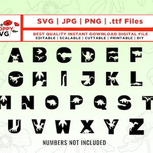 DINOSAUR FONT SVG,Dinosaur Alphabet Svg,Dinosaur Svg Cut Files For Cricut,Dinosaur Kids Alphabet,Dinosaur Font svg,Dinos birthday svg,Cricut