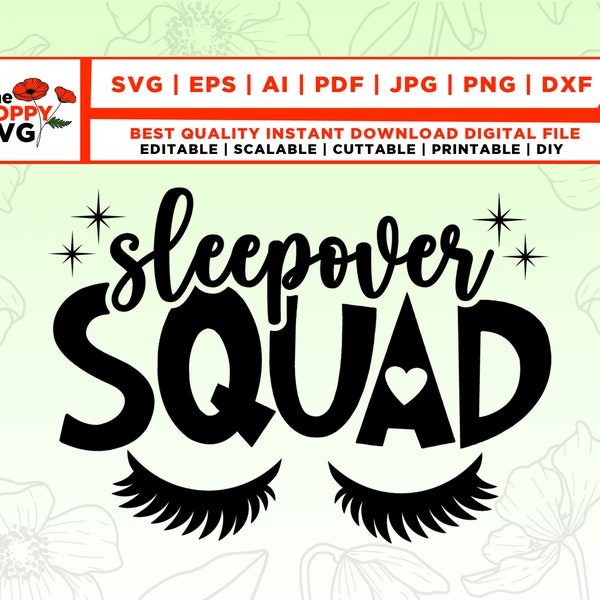 Sleepover Squad, Slumber Party svg, Sleepover svg, Friends SVG, Sleepover Squad svg, Sleepover Birthday, Sleepover Party, Sleepover Clipart
