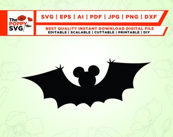 Mouse Bat svg, Halloween png, Cricut, Silhouette, Glowforge, Png, Svg, Halloween svg, Digital Download, Cut File, instant download