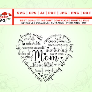 Mother svg, Mom heart svg, Mom svg, Shirt, Mama svg, Heart svg, Mothers Day svg, Typography svg, SVG, Download, Cricut. High quality