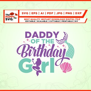 Papa van het feestvarken svg, zeemeermin verjaardag, bijpassende zeemeermin svg, papa svg, familie verjaardag svg, zeemeermin verjaardag shirts ontwerpen,