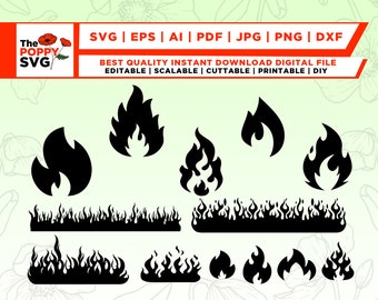 Fire Flame SVG, Flame svg, Fire Svg, Fire Flames, Svg Bundle, Fire Ball, Fire Clipart, home decor, cut files, Cricut, silhouet, Vector Clipart