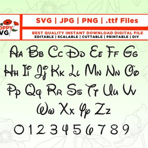 Cartoon Font SVG, Mouse Font SVG, Mouse Alphabet SVG, Letters Svg, Customize Gift Svg, Vinyl Cut File, ttf, Svg, Png, Printable Design Files