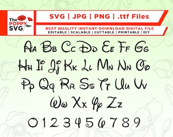 Cartoon Font SVG, Muis Font SVG, Muis Alfabet SVG, Letters Svg, Customize Gift Svg, Vinyl Cut File, ttf, Svg, Png, Printable Design Files