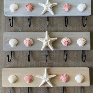 Beachy Seashell Coat Rack/Key Hook