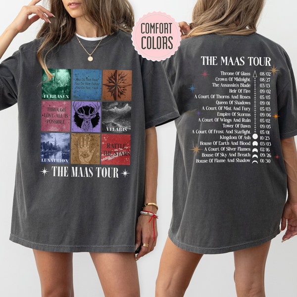 Sarah J. Maas Eras Tour Comfort Colors Shirt - The Maas Tour Tee, ACOTAR, Crescent City, Throne of Glass Merch, SJM Fan Apparel