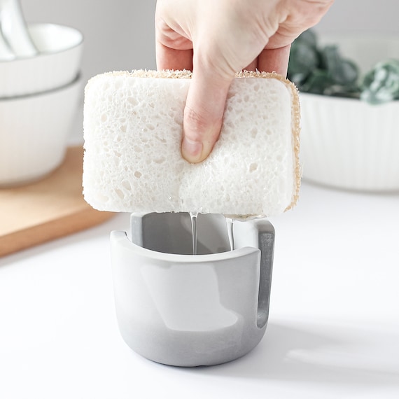 Sponge Holder for Kitchen Sink Stone Sponge Holder Quick Drying Stoneware Sponge Holder Diatomite Sink Caddy Kitchen Sponge Holder Etsy