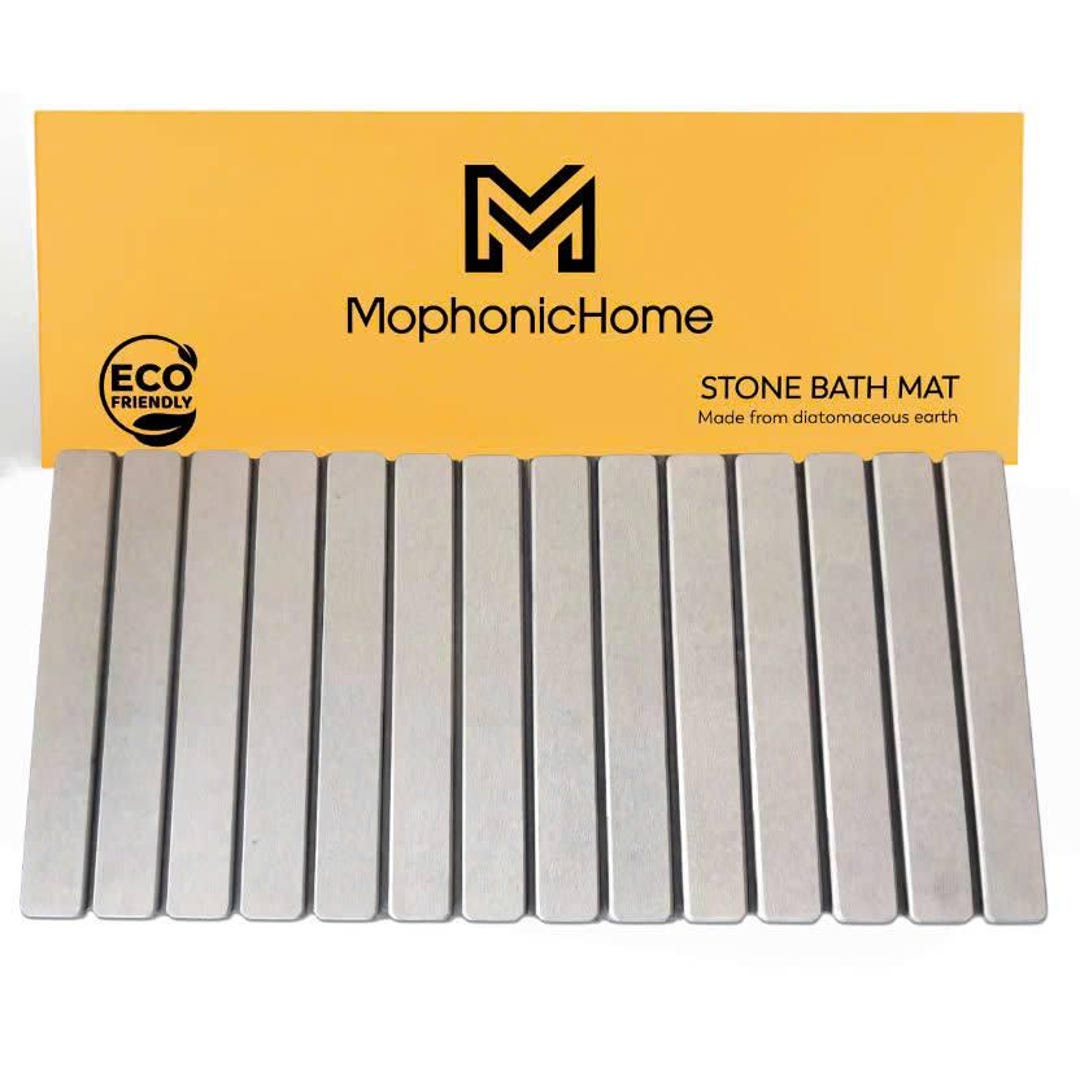 Extra Long Diatomaceous Earth Stone Bath Mat 31.5" X 15" | Modern Home Decor Solution for Quick ...
