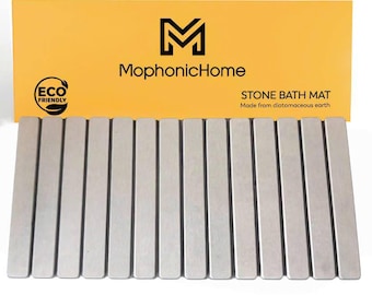 Extra Long Diatomaceous Earth Stone Bath Mat 31.5&quot; x 15&quot; | Modern Home Decor Solution for Quick Drying  and Non-Slip Safety