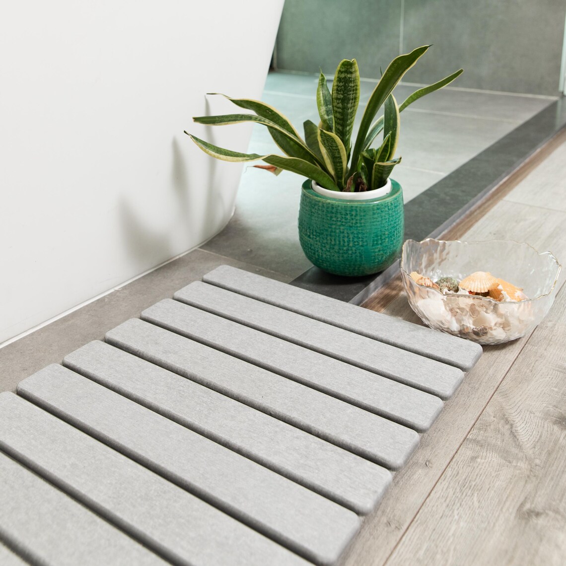 Extra Long Diatomaceous Earth Stone Bath Mat 31.5" X 15" | Modern Home Decor Solution for Quick ...