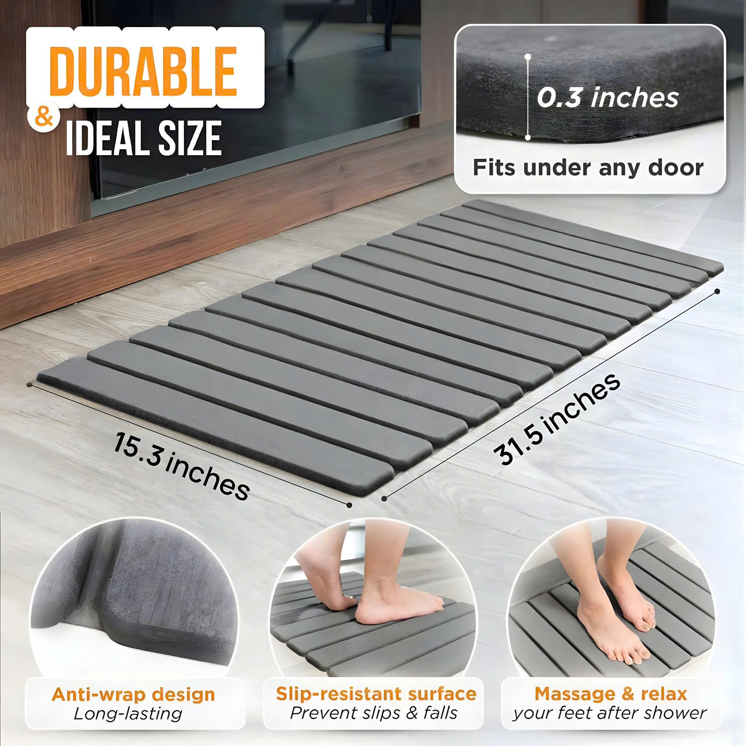 Extra Long Diatomaceous Earth Stone Bath Mat 31.5" X 15" | Modern Home ...