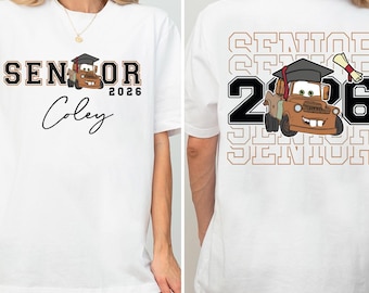 Rusty Tow Truck and Race Car Senior 2026 Shirt, Custom Graduation Sweatshirt, Magical Kingdom Graduation Party Tee