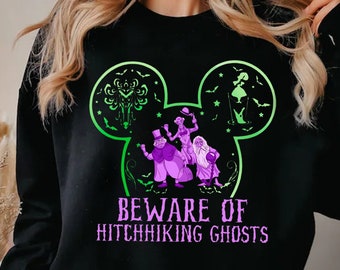 Mickey Ghosts Halloween Sweatshirt, Halloween Witches Shirt, Disneyland Horror Party Shirt, Scary Party Shirt, Haunted Ride Shirt