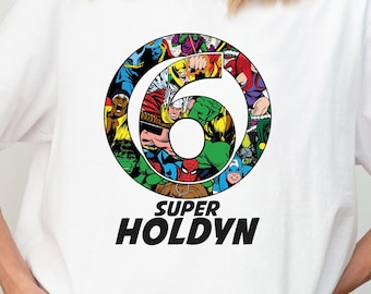 Superhero Birthday Boy Shirt, Custom Age Birthday T-shirt, Kids Birthday Party Tee
