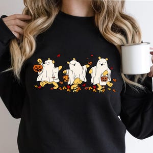 Winnie The Pooh Halloween Shirt, Fall Pooh Bear Shirt, Halloween Pooh Bear Shirt, Spooky Season Gift, Ghost Bear Halloween Tee