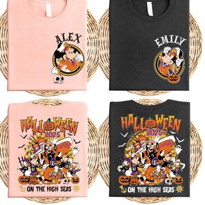 Halloween Family Cruise Trip Shirt, Custom Family Spooky Cruise Vacation 2026 Sweatshirt, On The High Seas Cruise Gift Tee