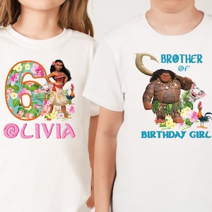 Disney Moana Birthday Shirt, Princess Moana Birthday Shirt, Disney Princess Birthday Shirt, Maui And Moana Birthday Tee, Birthday Girl Shirt