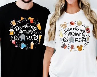 Disney Drinking Around The World Shirt, Disneyworld Tour Shirt, 2025 Disneyland Drink Around the World Shirt, Matching Drinking Squad Shirt