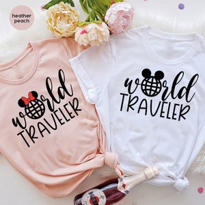 Disney Epcot World Traveler Shirt, Mickey Family Trip 2025 Sweatshirt, Minnie Vacation T-shirt, Disneyland Matching Couple Gift Tee