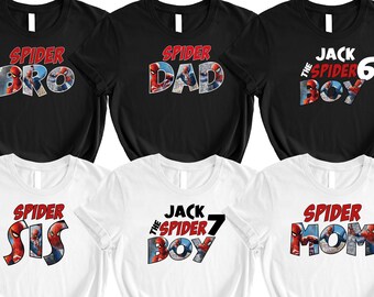 Custom Spiderman Birthday Boy Shirts, Spiderman Birthday Family Matching Tees, Super Hero Birthday Shirt, Spidey Birthday Boy Shirt