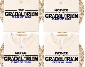 The Gradalorian Class of 2026 Shirt, Star Wars Family Matching Senior T-shirt, Mandalorian Graduation Party Tee
