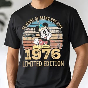 Disney Made In 1976 T-shirt, 50 Years Of Being Awesome Sweatshirt, 50th Birthday T-shirt, Custom Mickey Birthday Tee