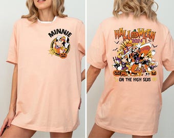 Mickey & Friends Halloween On The High Seas Shirt, Goofy and Pluto Pumpkin Halloween Cruise Tee, Disney Family Halloween Cruise Trip Shirt