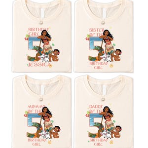Custom Princess Moana Birthday Girl Shirt, Moana Family Matching Shirts, Disneyland Birthday Vacation Shirt, Maui Hei Hei Pua Birthday Shirt
