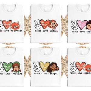 Personagens da Disney Turning Red, camiseta da Pixar Turning Red, camiseta do filme Turning Red, camiseta combinando com a viagem de amiga Miriam Priya