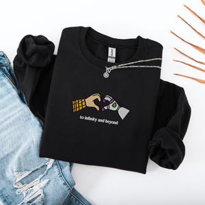 EMBROIDERED To Infinity and Beyond Sweatshirt, Buzz and Woody Hoodie, Matching Disney Vacation Couple Sweater, Disneyland Bestie Sweatshirt