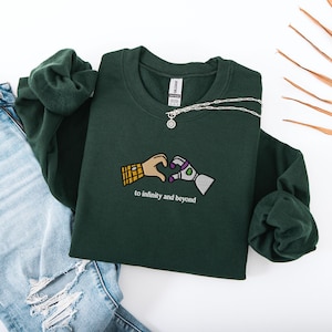 EMBROIDERED To Infinity and Beyond Sweatshirt, Buzz and Woody Hoodie, Matching Disney Vacation Couple Sweater, Disneyland Bestie Sweatshirt