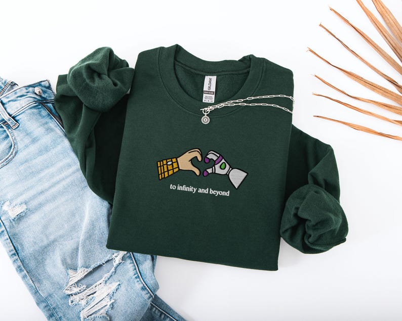 EMBROIDERED To Infinity and Beyond Sweatshirt, Buzz and Woody Hoodie, Matching Disney Vacation Couple Sweater, Disneyland Bestie Sweatshirt