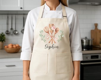 Personalized Apron, Name Apron, Custom Name Apron, Personalize Apron, Chef Apron, Mom Apron, Baking Apron, Baking Gift, Chef Gift