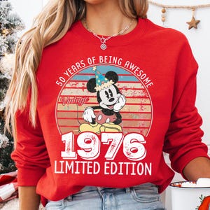 Disney Made In 1976 T-shirt, 50 Years Of Being Awesome Sweatshirt, 50th Birthday T-shirt, Custom Mickey Birthday Tee