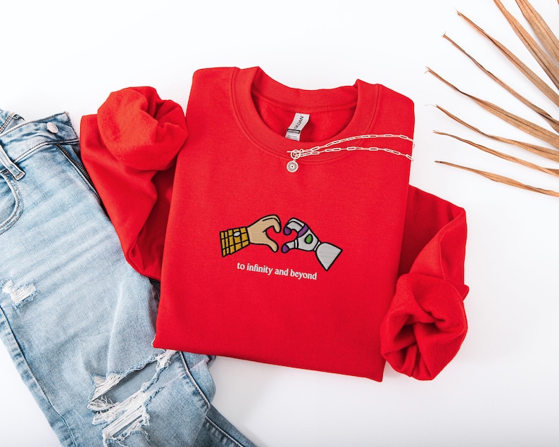 EMBROIDERED To Infinity and Beyond Sweatshirt, Buzz and Woody Hoodie, Matching Disney Vacation Couple Sweater, Disneyland Bestie Sweatshirt