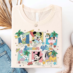 Mickey & Friends Summer Vibes T-Shirt, Disney Summer Family Shirt, Disney Beach Trip Shirt, Disneyland Family Matching Vacation Shirt