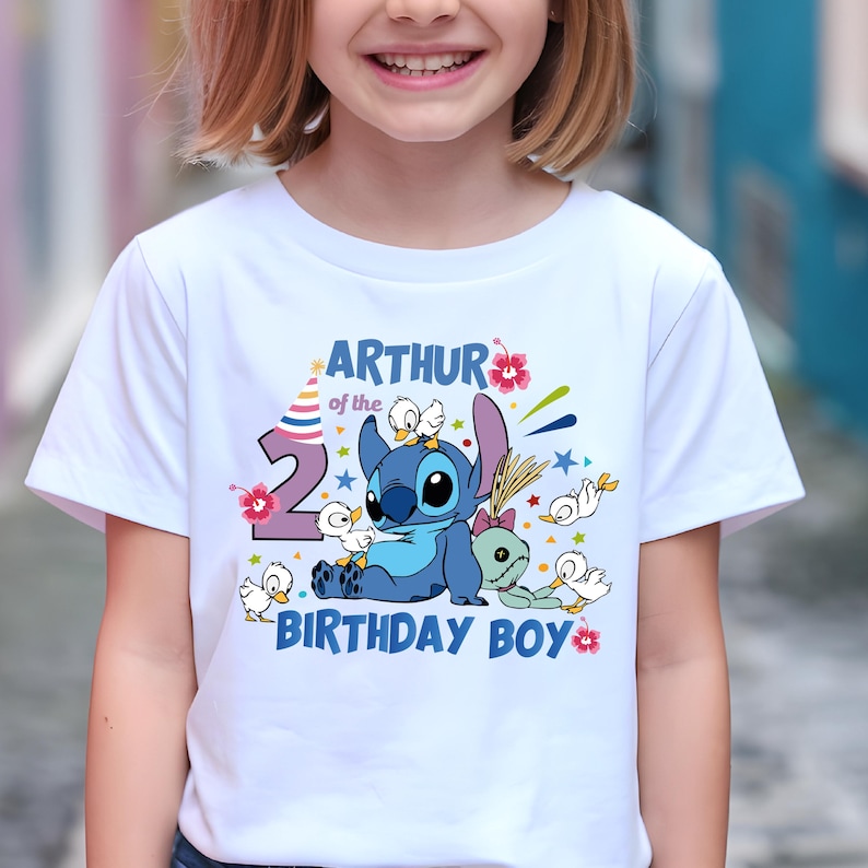 Disney Stitch Birthday Boy Shirt, Family Matching Birthday Party T-shirt, Disneyland Vacation Birthday Trip Tee