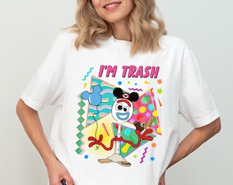 Chemise Forky To Infinity, T-shirt I am Trash, Sweat-shirt Forky Magic Kingdom, T-shirts Voyage en famille Fantasy Land, T-shirt vacances dans les parcs à thème