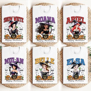 Disney Witch Princess Halloween Shirt, Halloween Princess Sweatshirt, Disneyland Halloween Girls Trip Tshirt, Moana Belle Elsa Halloween Tee