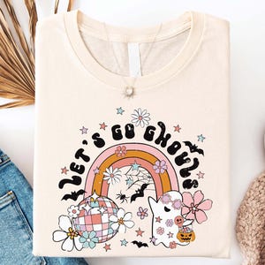 Lets Go Ghouls-sweater, Halloween-spookshirt, pompoen-halloweenshirt, grappige spooktrui, retro Halloween-trui, grappig Halloween-T-shirt