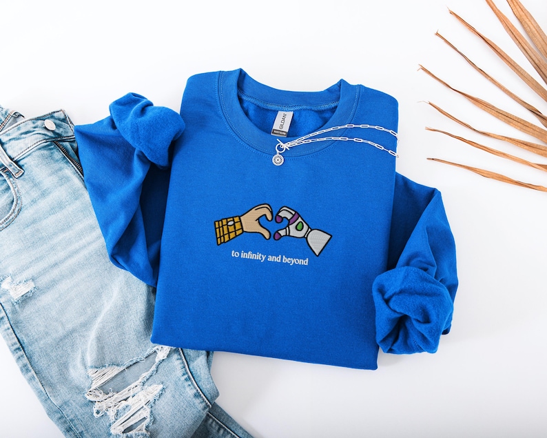 EMBROIDERED To Infinity and Beyond Sweatshirt, Buzz and Woody Hoodie, Matching Disney Vacation Couple Sweater, Disneyland Bestie Sweatshirt