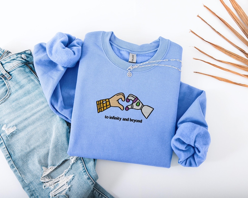 EMBROIDERED To Infinity and Beyond Sweatshirt, Buzz and Woody Hoodie, Matching Disney Vacation Couple Sweater, Disneyland Bestie Sweatshirt