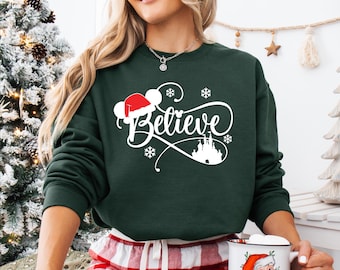 Camiseta "Christmas Believe", camiseta navideña, camiseta navideña familiar, camiseta de viaje familiar, camiseta de fiesta navideña