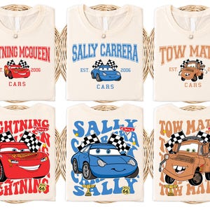 Disney Cars All Characters Shirt, Pixar McQueen T-shirt, Lightning McQueen & Tow Mater Shirt, Doc Hudson Tee, Disneyland Family Gift