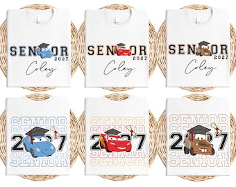 Senior 2027 Cars Graduation Shirt, Class of 2027 Tee