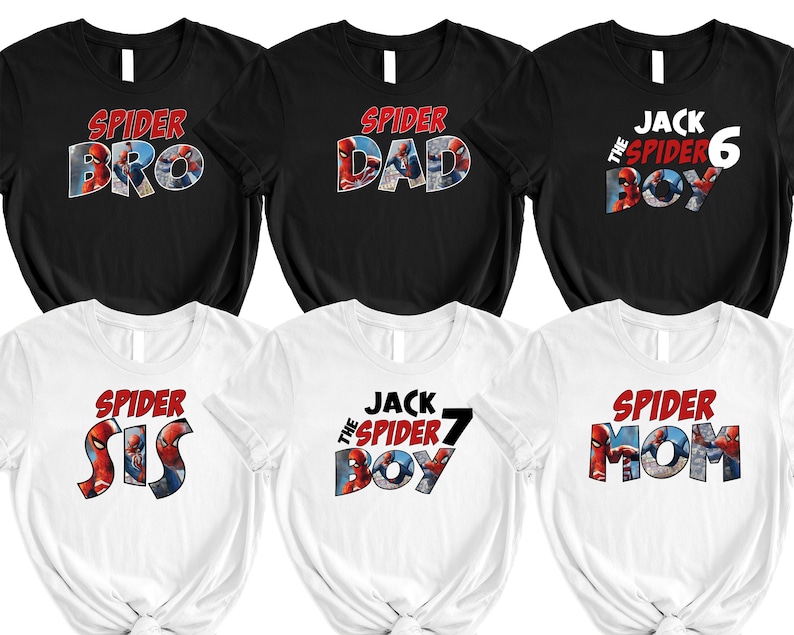 Custom Spiderman Birthday Boy Shirts ,Spiderman Birthday Family Matching Tees, Super Hero Birthday Shirt, Spidey Birthday Boy Shirt