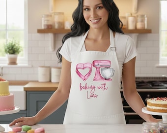 Custom Baking Apron, Cute Name Apron, Personalized Name Apron, Personalize Apron, Chef Apron, Mom Apron, Baking Gift, Chef Gift